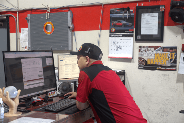 Employee at computer